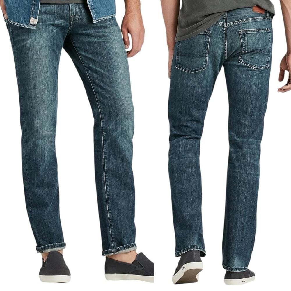 Lucky Brand 221 Original Straight Jeans Men 28x32” Trouser Dungarees Blue Denim